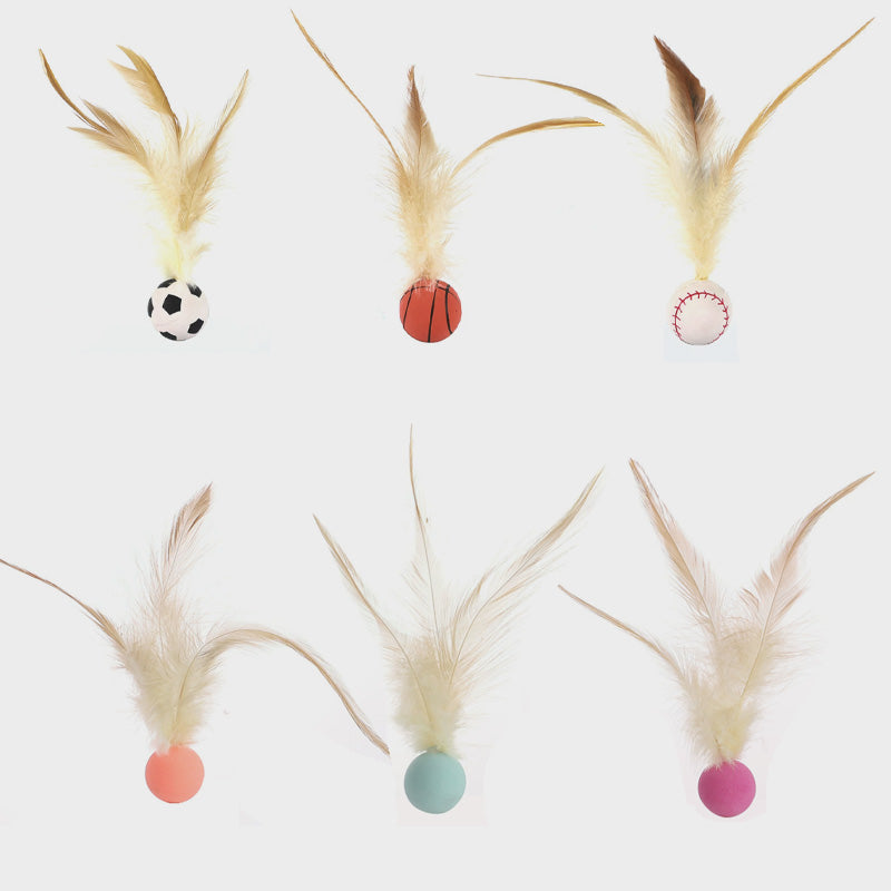 Chicken Feather Elastic Ball Pet Toy