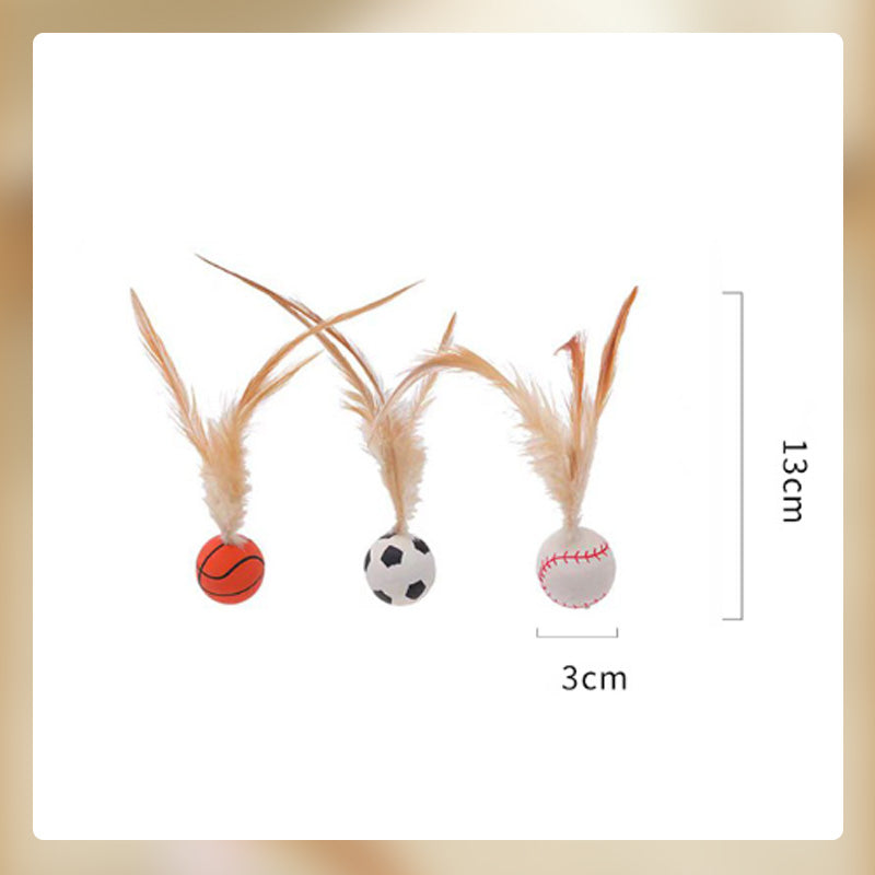 Chicken Feather Elastic Ball Pet Toy