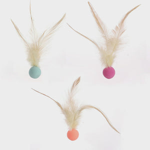 Chicken Feather Elastic Ball Pet Toy